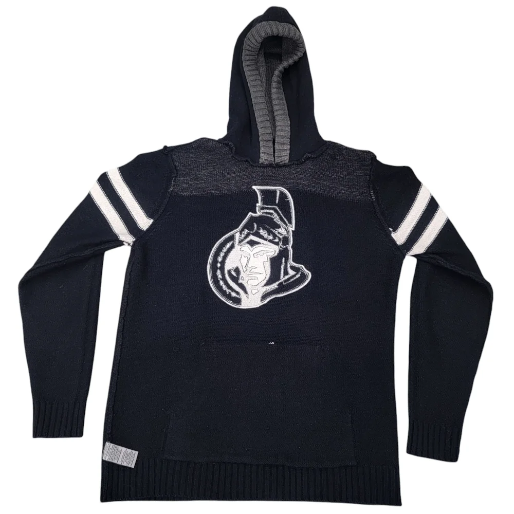 NHL by ILANCO Ottawa Senators Knit Hoodie Black Sens Pullover Sweater Me… - Picture 8 of 16
